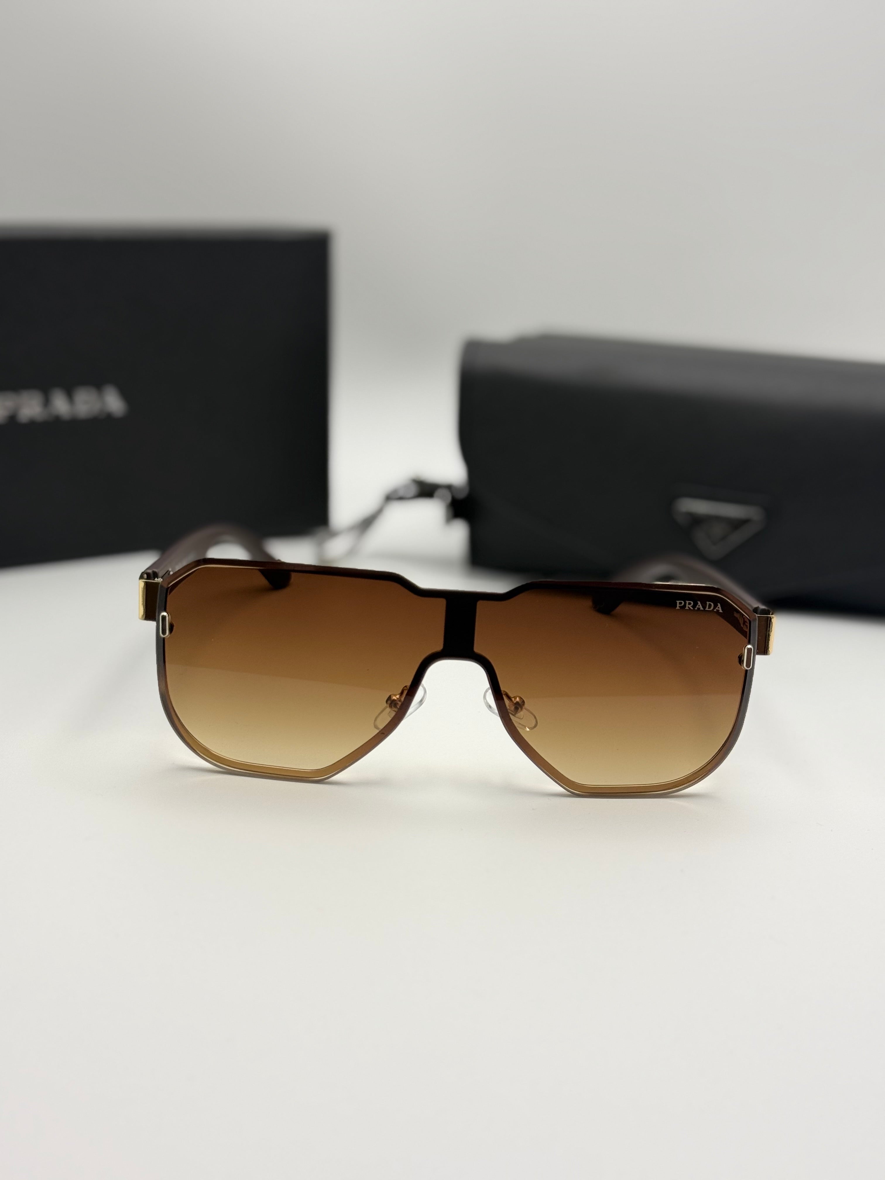 Prada Sunglasses – Brown Gradient Shield