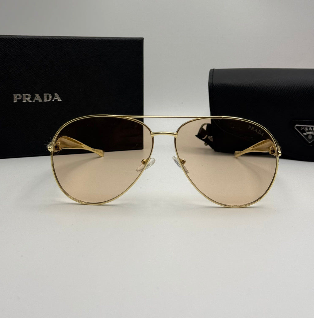 Prada Aviator Sunglasses – Gold/Brown
