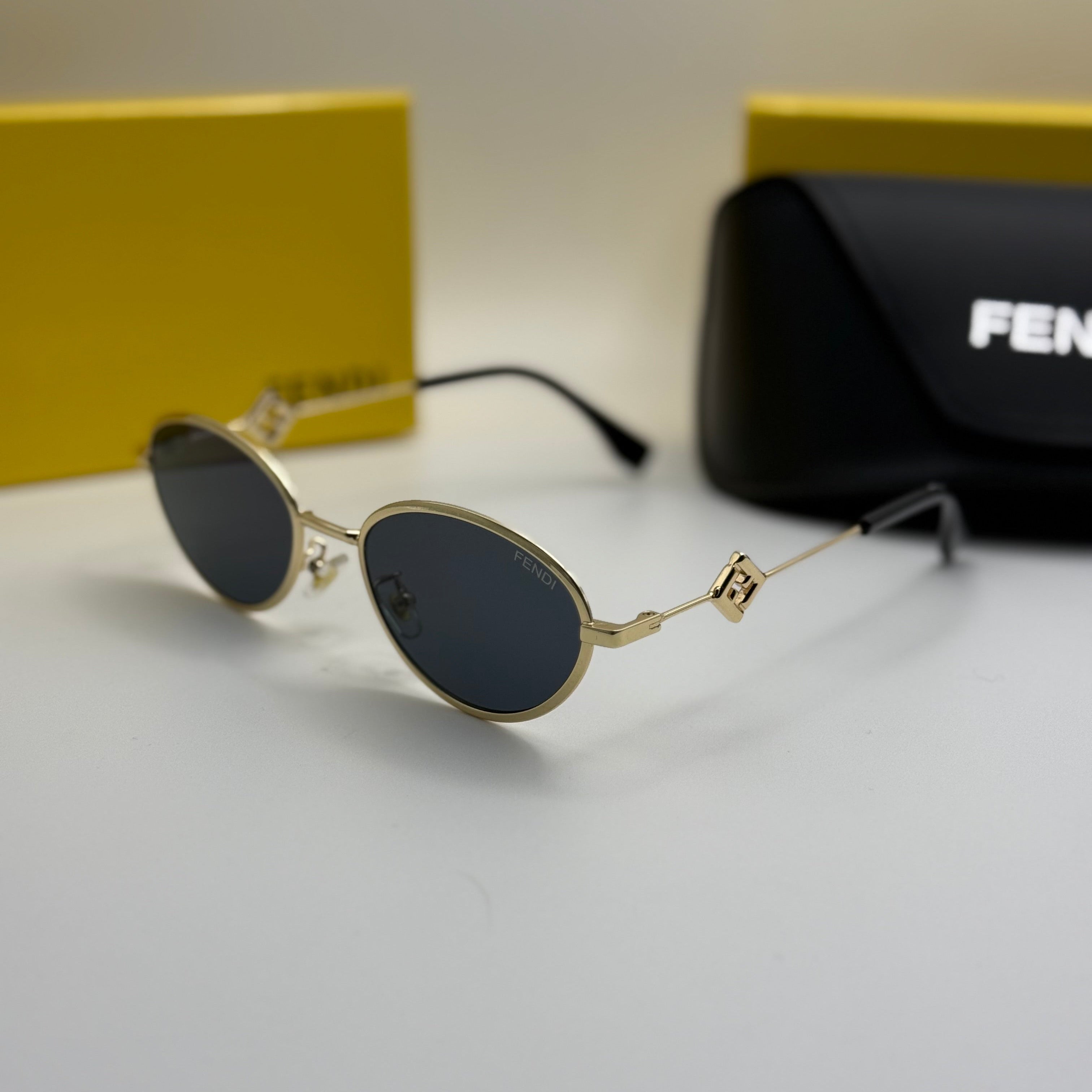Fendi Round Sunglasses – Gold Frame & Dark Lenses