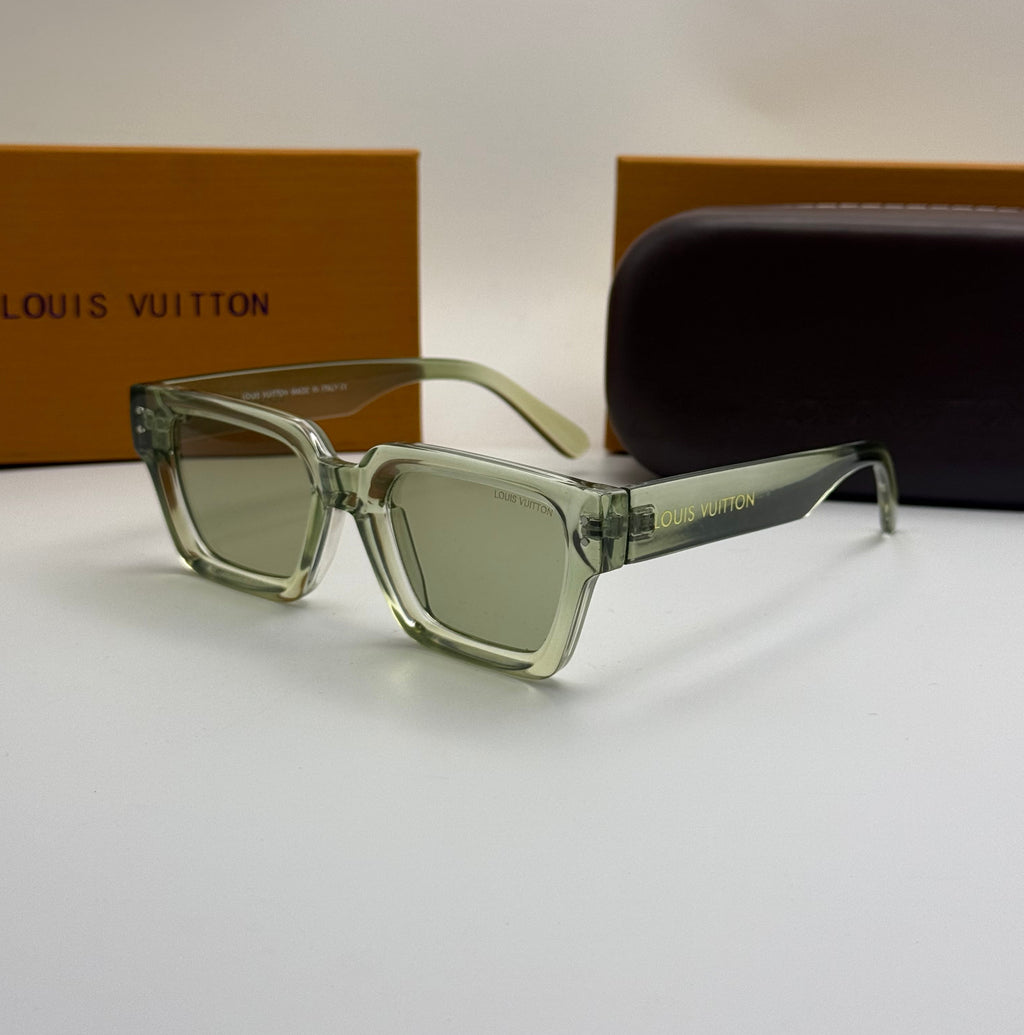 Louis Vuitton Square Sunglasses – Sage Green Transparent Frame / Light Green Lenses