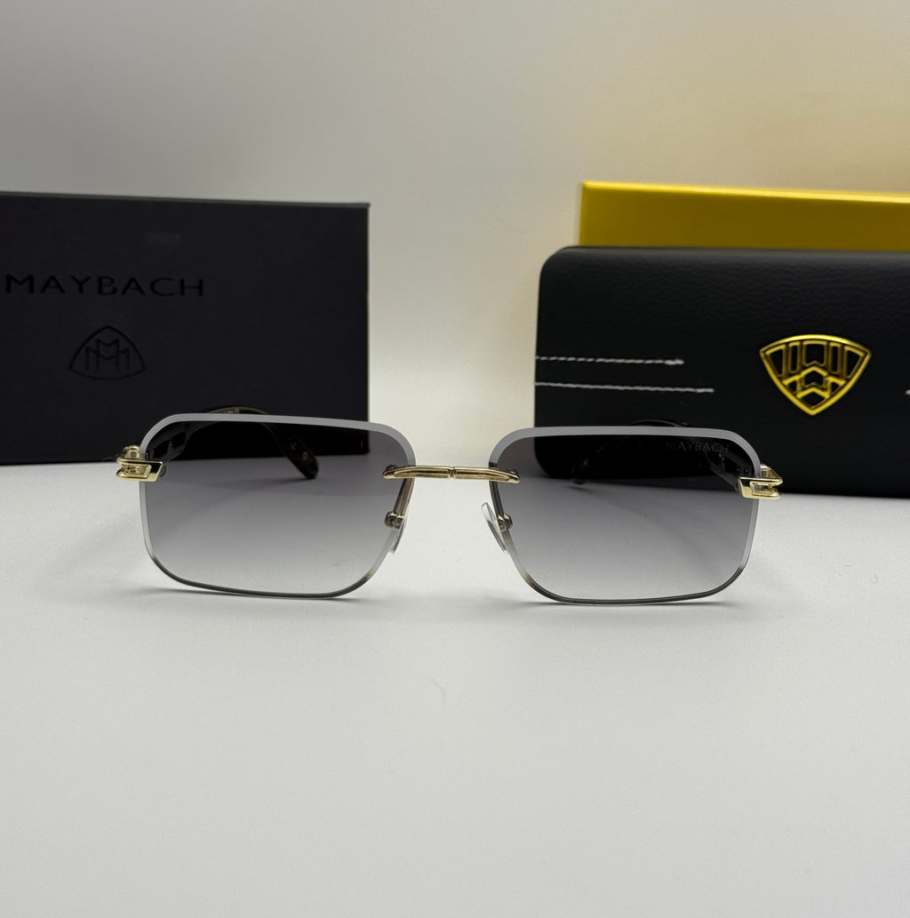 Maybach Rimless Sunglasses – Gold & Grey