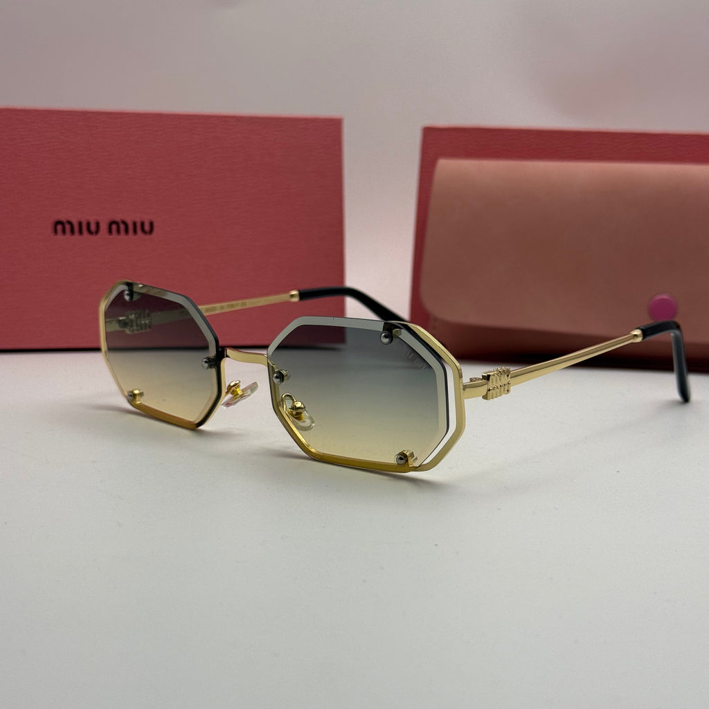 Miu Miu Sunglasses – Gold Rimless Gradient Lenses