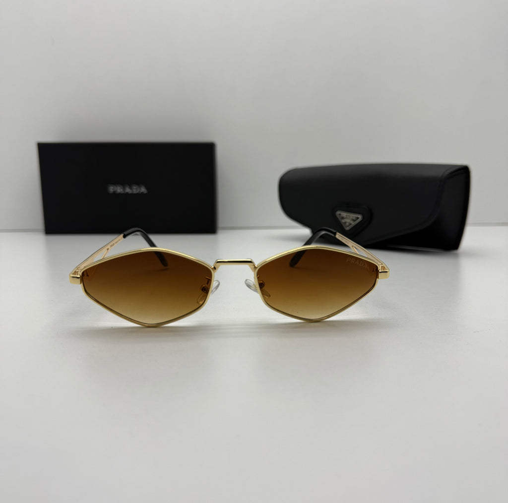 Prada Gold Brown Sunglasses