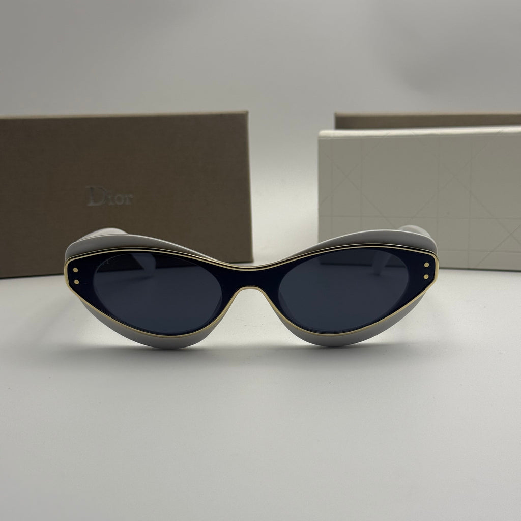 Dior Cat-Eye Sunglasses – White Frame / Dark Lenses