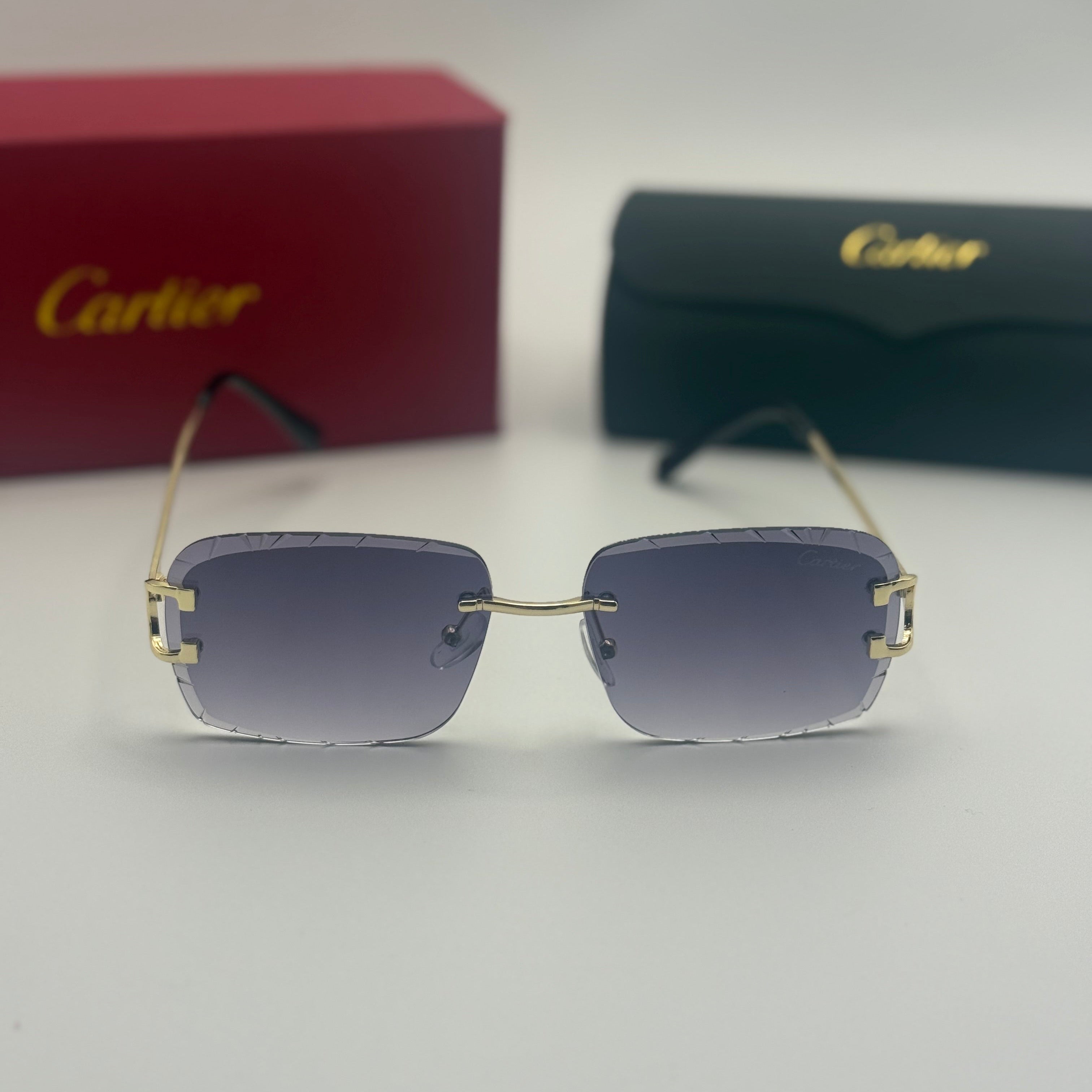 Cartier Rimless Sunglasses – Grey Gradient / Gold
