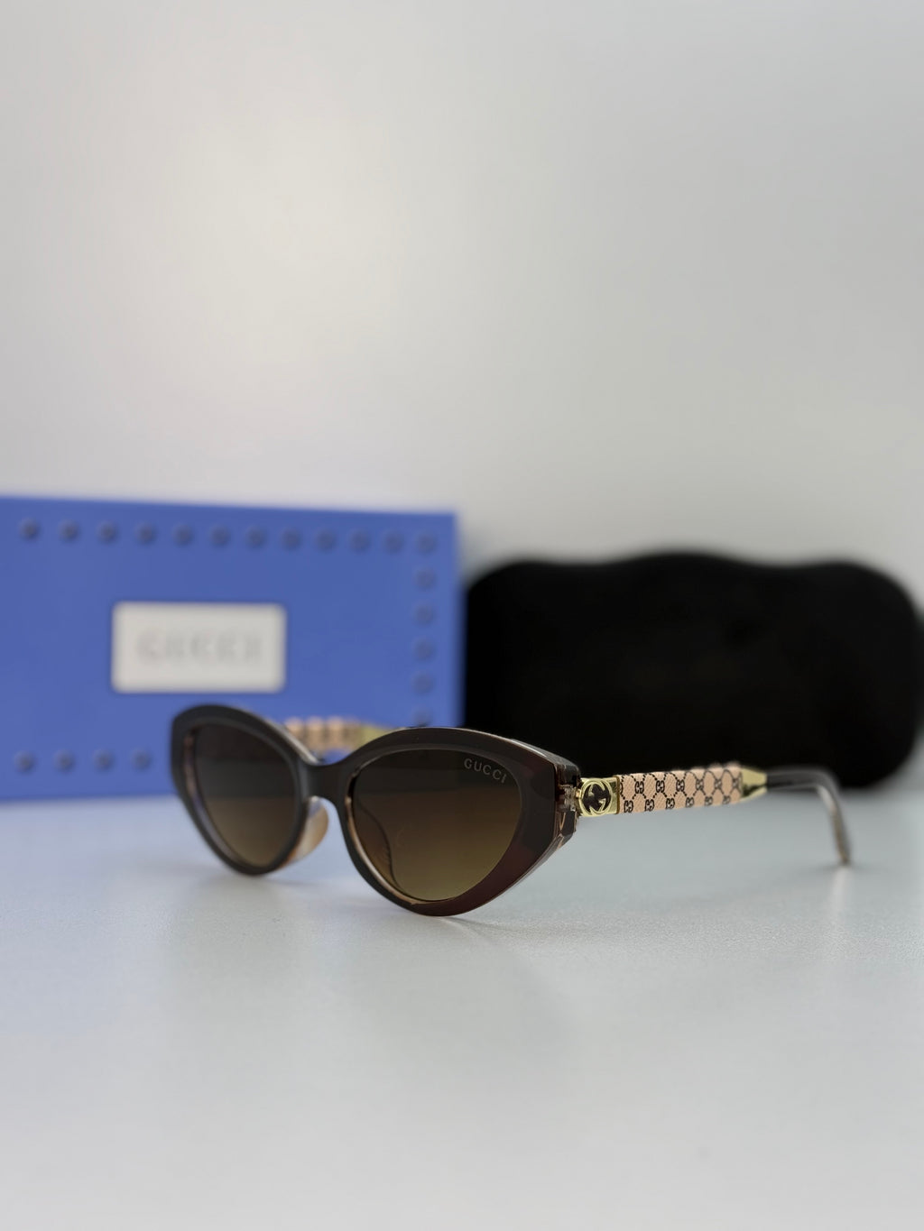 Gucci Cat-Eye Sunglasses — Dark Brown