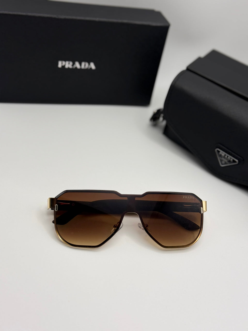 Prada Sunglasses – Brown Gradient Shield