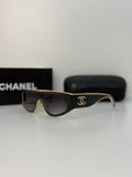 Chanel Shield Sunglasses – Black/Gold