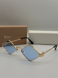Dior Diamond Sunglasses - Gold & Light Blue