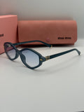 Miu Miu Oval Sunglasses – Teal Blue