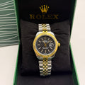 Rolex Datejust Black Textured Dial Two-Tone Watch