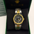 Rolex Black Honeycomb Dial Two-Tone Watch