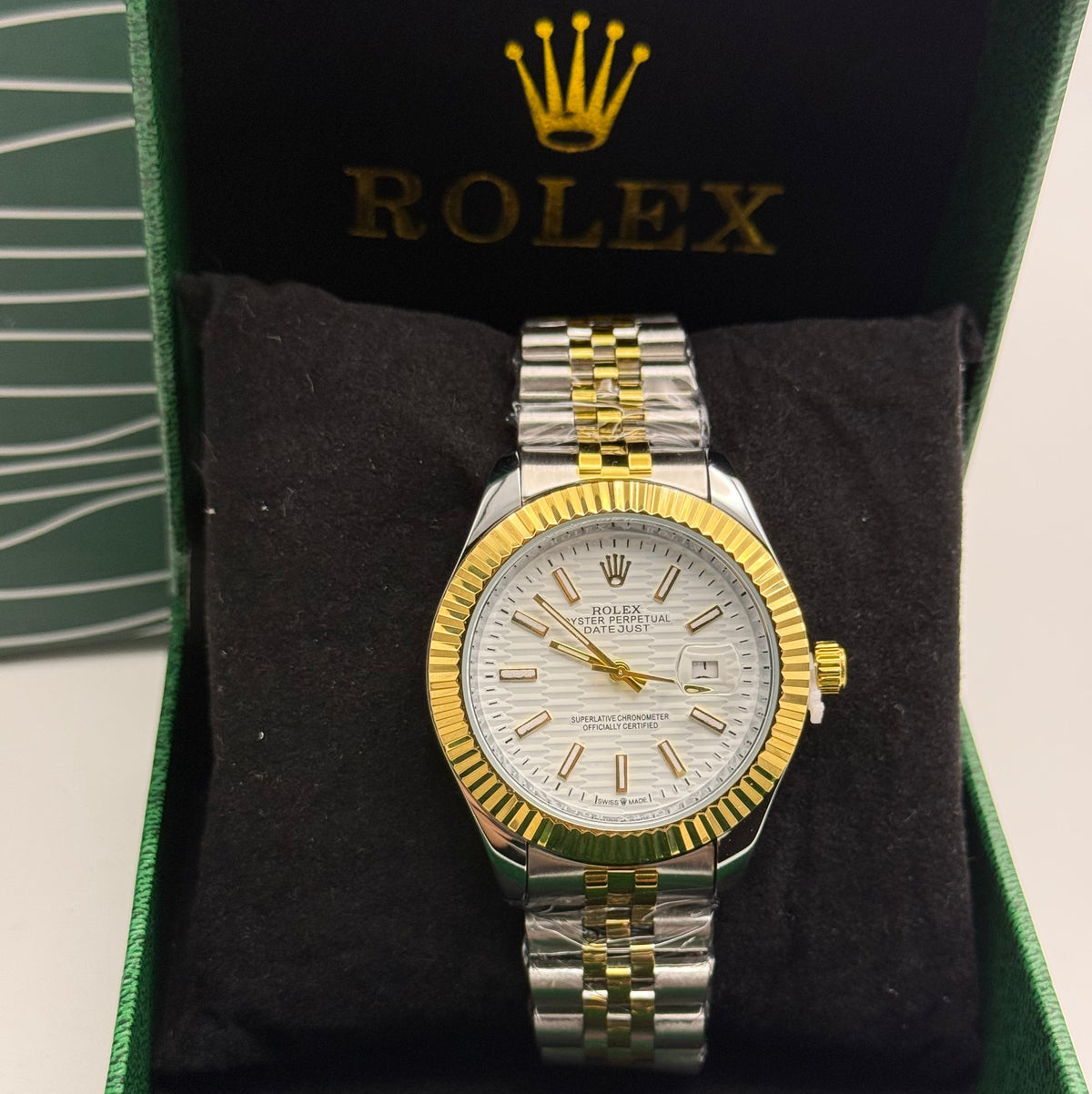 Rolex Datejust Silver Textured Dial Two-Tone Watch