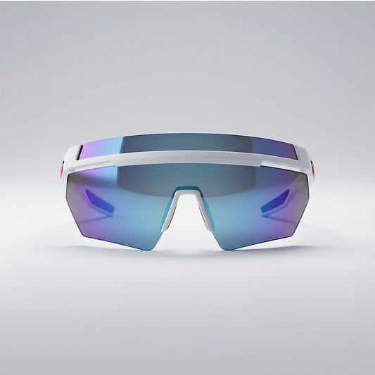 Prada Shield Ski Sunglasses-Blue Mirror Lens