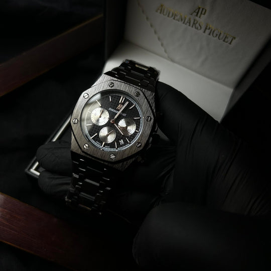 Audemars Piguet Royal Oak Chronograph For Him – Black Steel with Rose Gold pattern