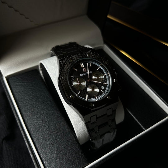 Audemars Piguet Royal Oak Chronograph For Him – Black Steel with Rose Gold pattern