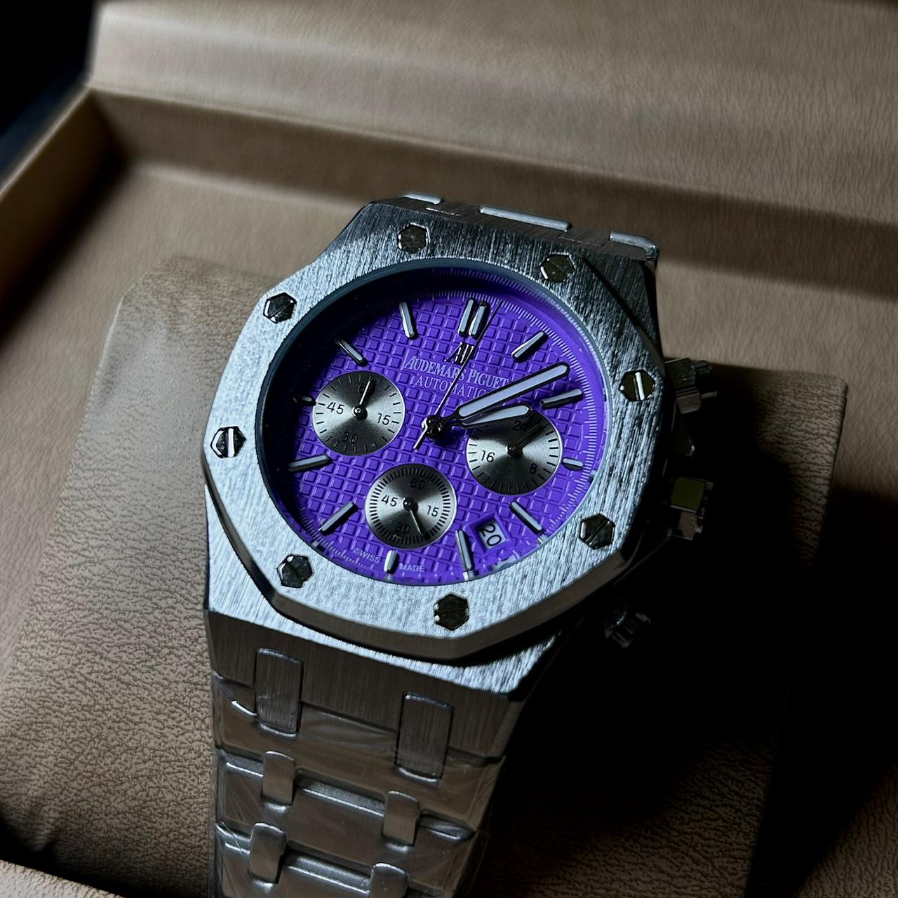 Audemars Piguet Royal Oak Chronograph For Him – Silver Purple