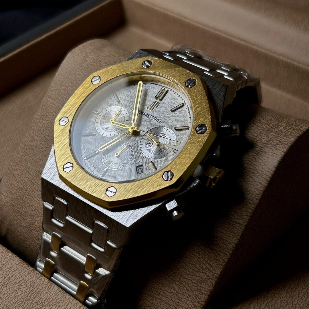 Audemars Piguet Royal Oak Chronograph For Him – Two-Tone Silver & Gold with White Dial