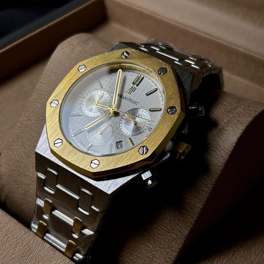 Audemars Piguet Royal Oak Chronograph For Him – Two-Tone Silver & Gold with White Dial