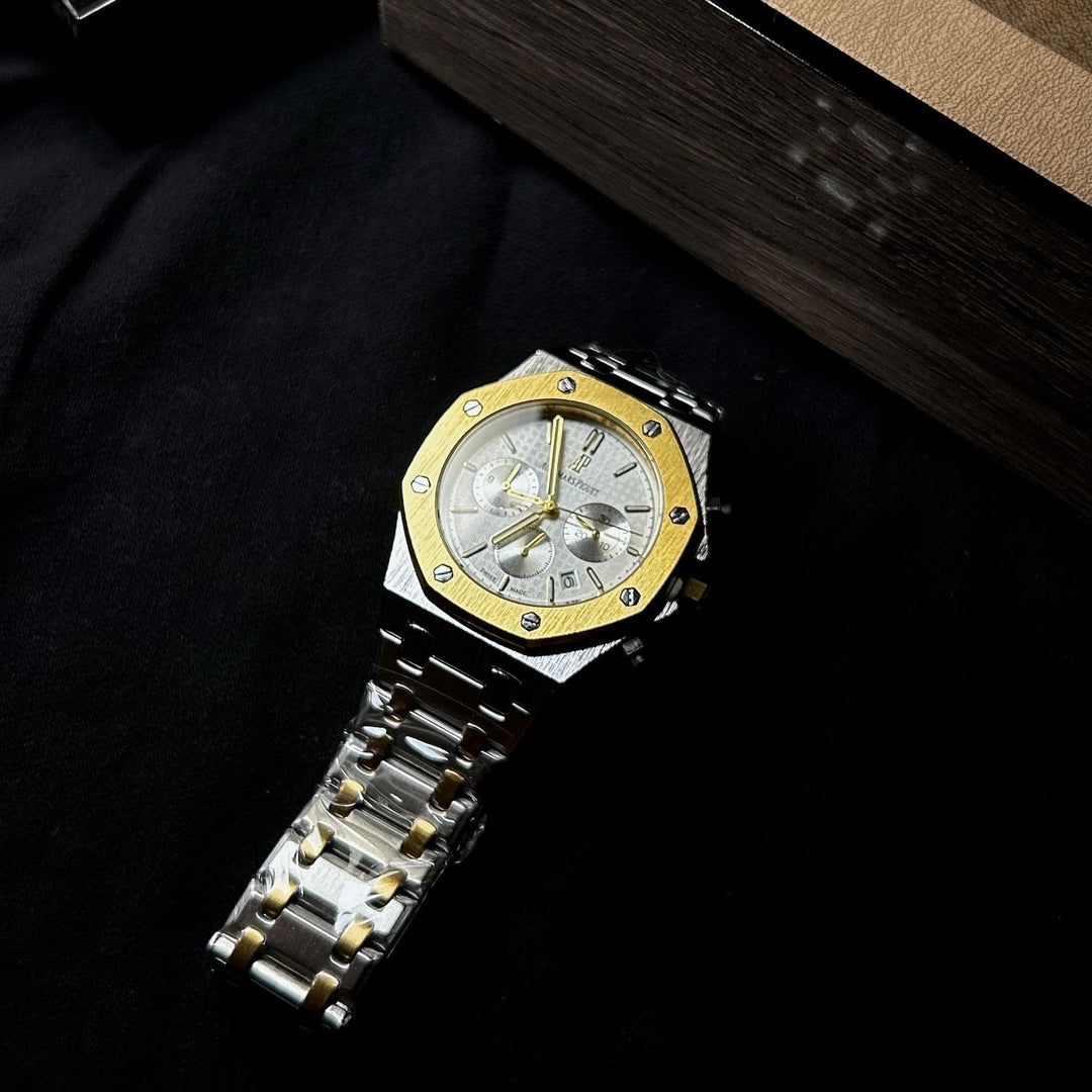 Audemars Piguet Royal Oak Chronograph For Him – Two-Tone Silver & Gold with White Dial