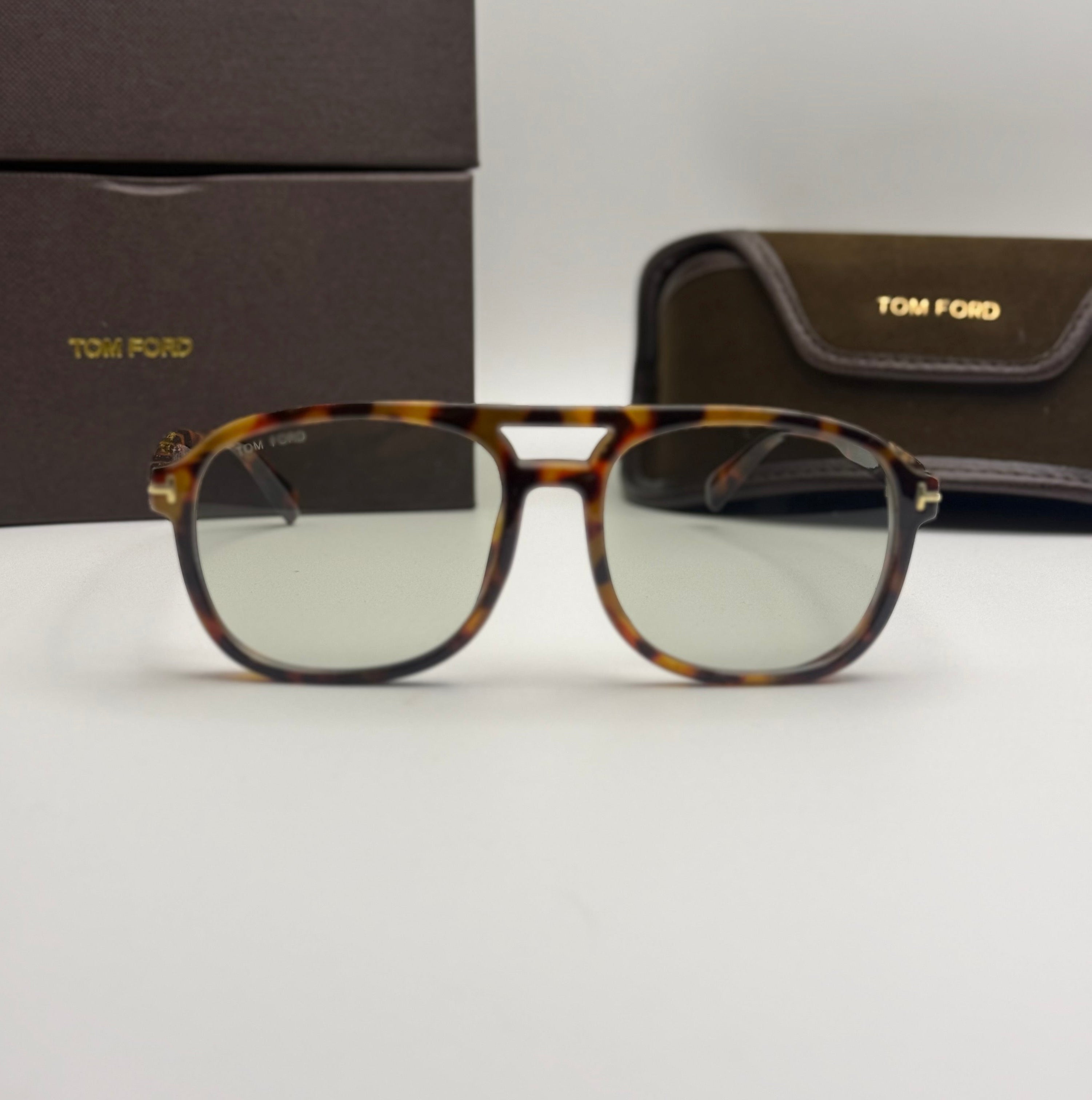 Tom Ford Aviator Sunglasses – Havana Tortoise / Light Green Lenses