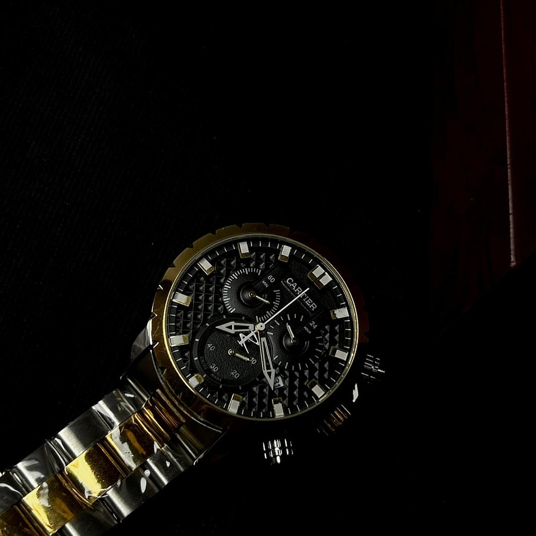 Cartier Chronograph For Him - Two Tone Black