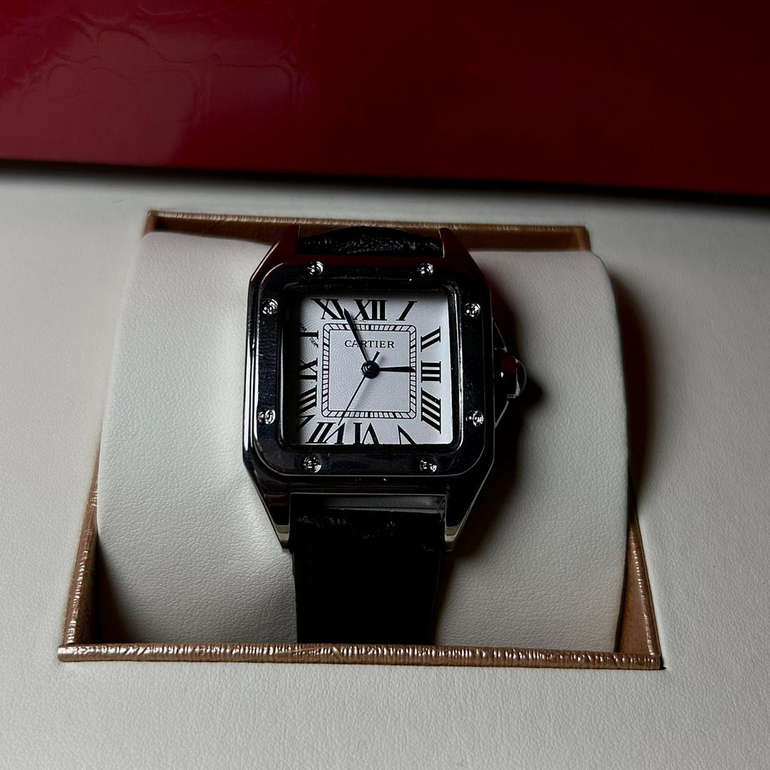 Cartier Santos Dumont Leather Classic For Her – Black