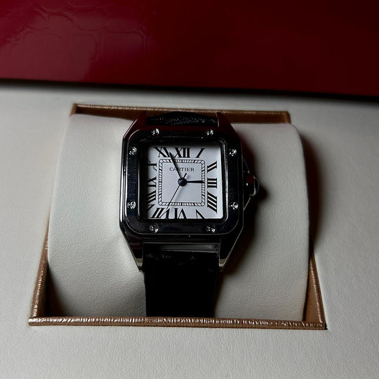 Cartier Santos Dumont Leather Classic For Her – Black