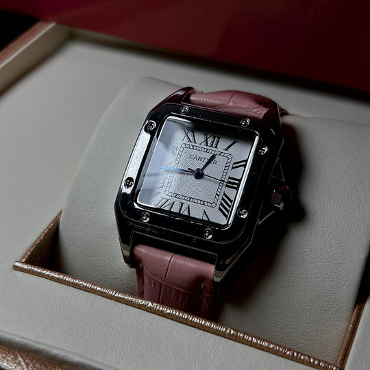 Cartier Santos Dumont Leather Classic For Her – Pink