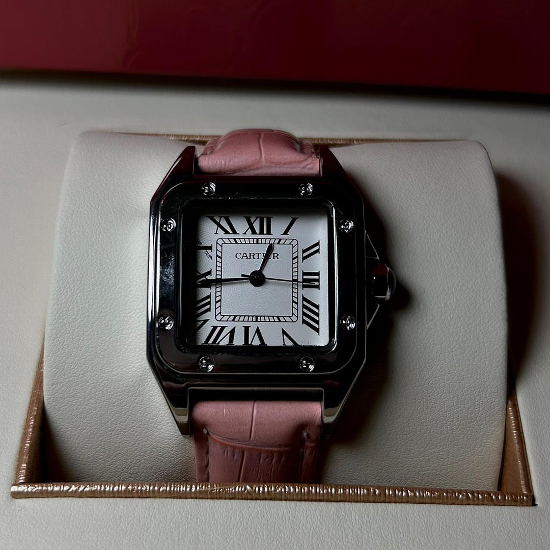 Cartier Santos Dumont Leather Classic For Her – Pink