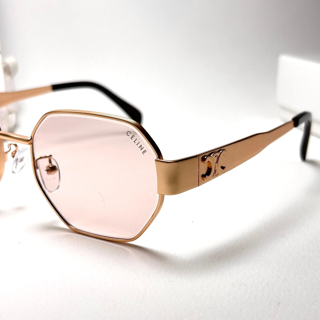 Celine Octagonal – Gold & Pinky Tint