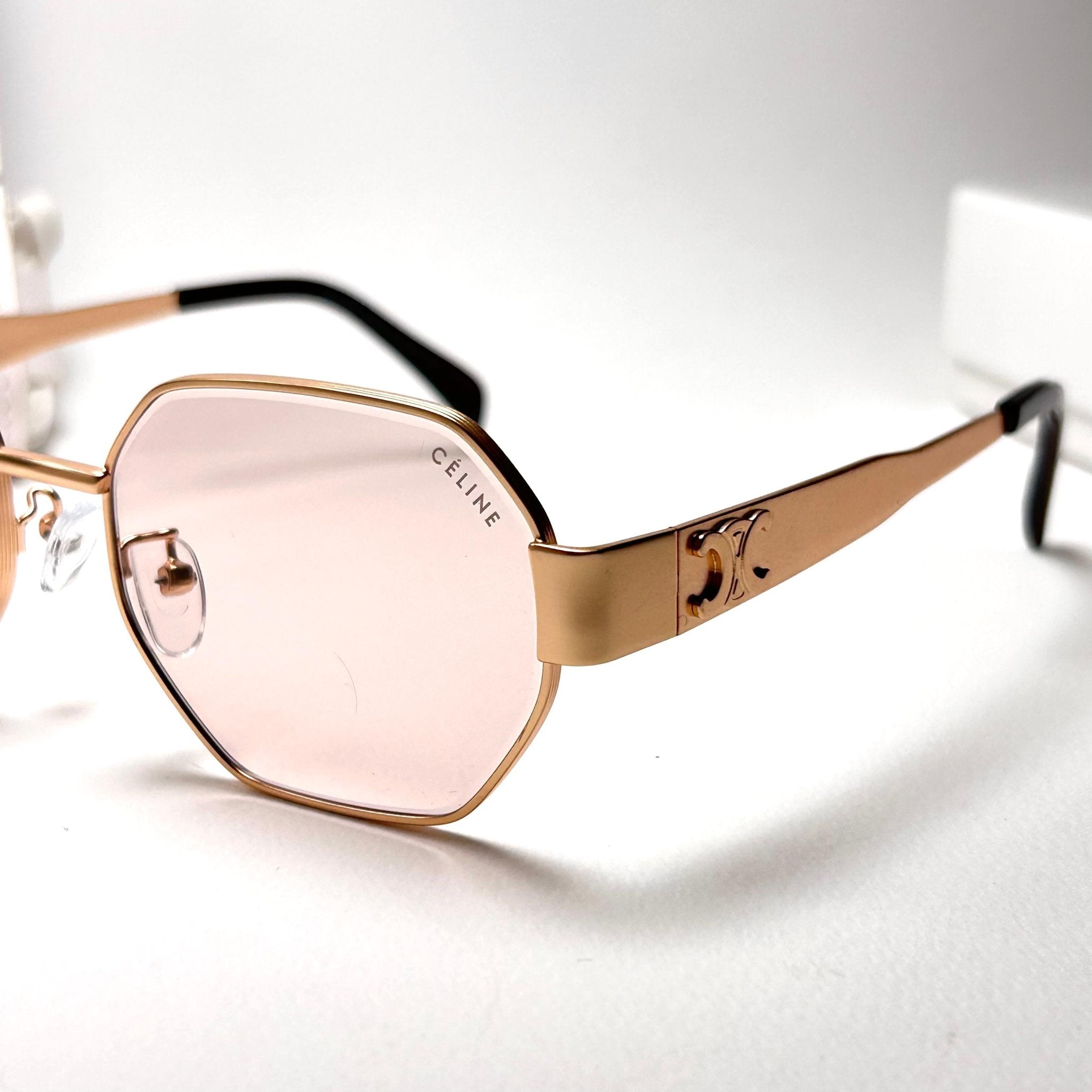 Celine Octagonal – Gold & Pinky Tint