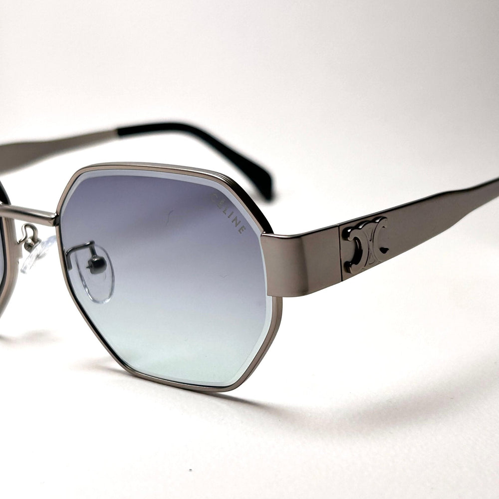 Celine Octagonal – Silver & Gradient Grey-Blue