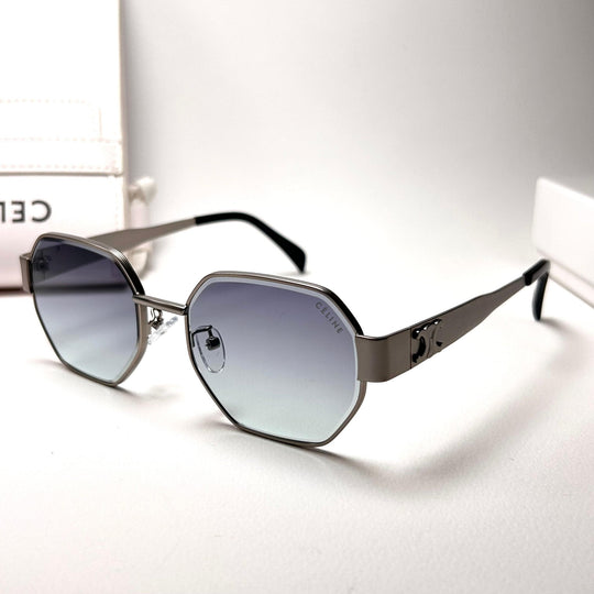 Celine Octagonal – Silver & Gradient Grey-Blue