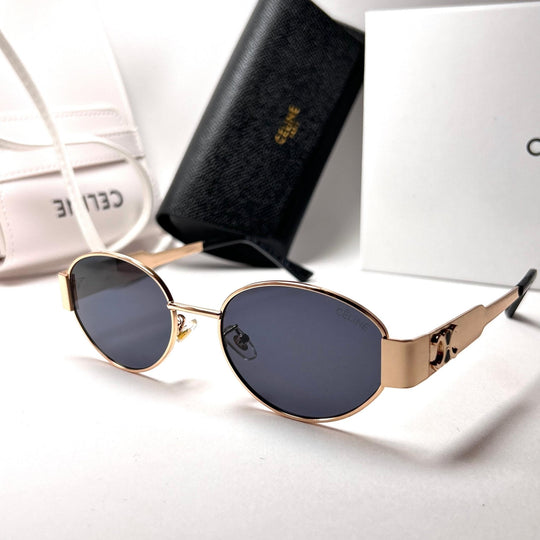 Celine Retro Oval – Golden Black