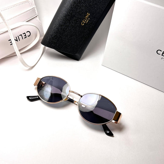 Celine Retro Oval – Golden Black
