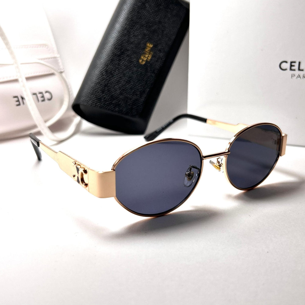 Celine Retro Oval – Golden Black