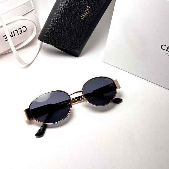 Celine Retro Oval – Golden Black
