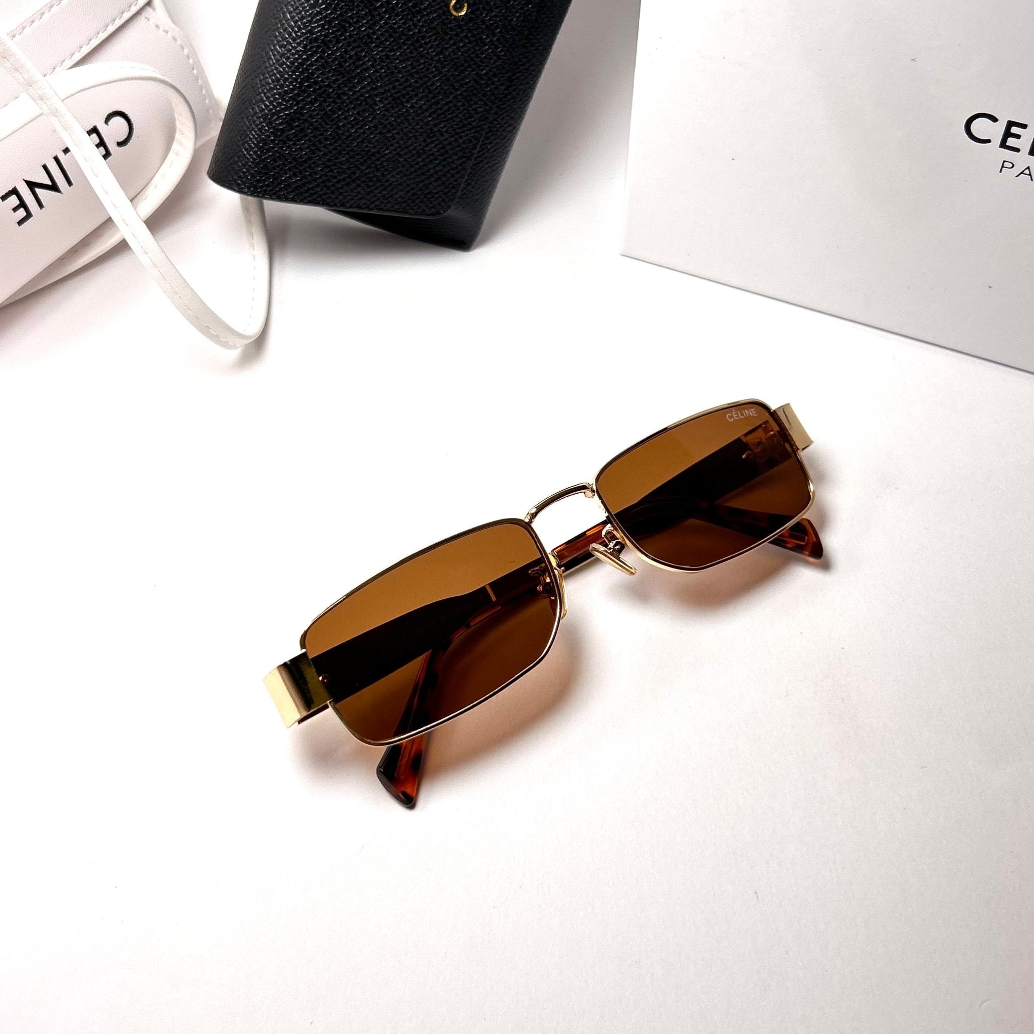 Celine Triomphe 01 Rectangular – Golden Brown
