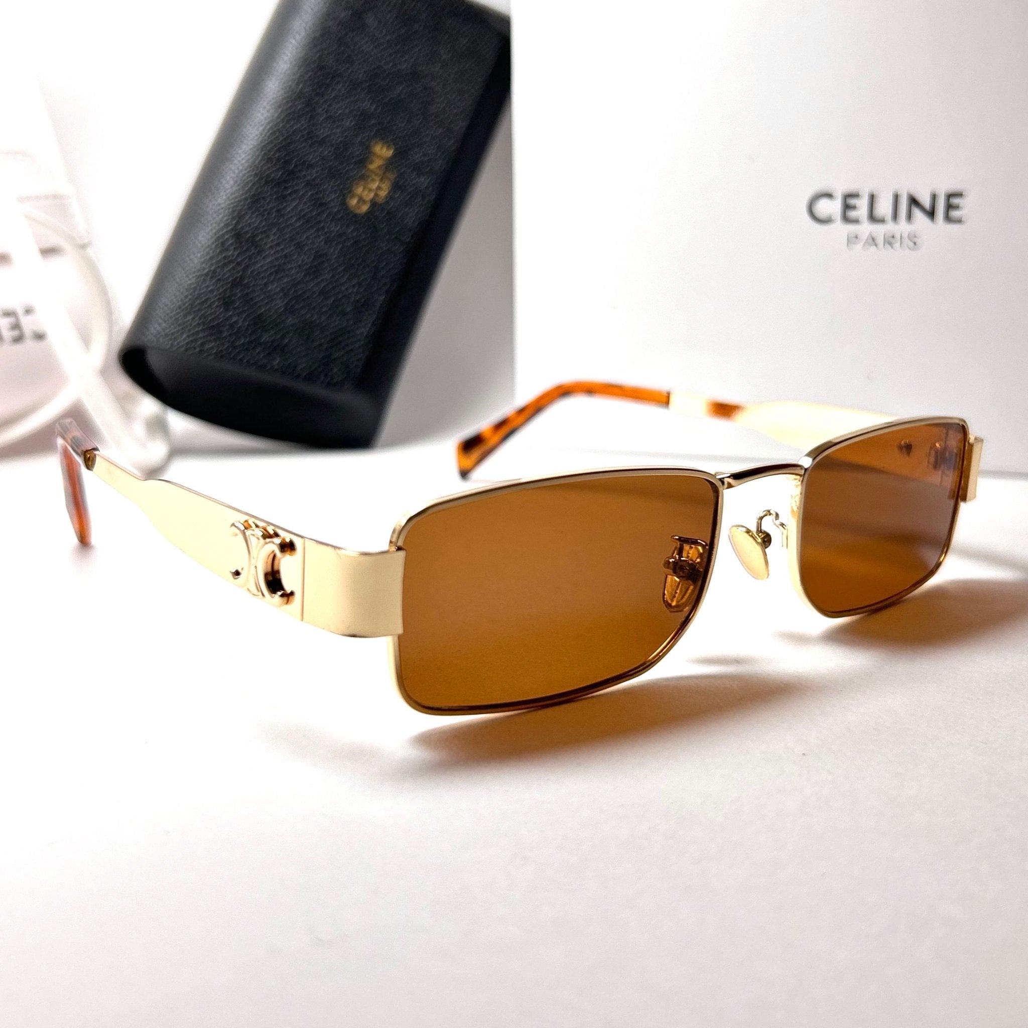 Celine Triomphe 01 Rectangular – Golden Brown