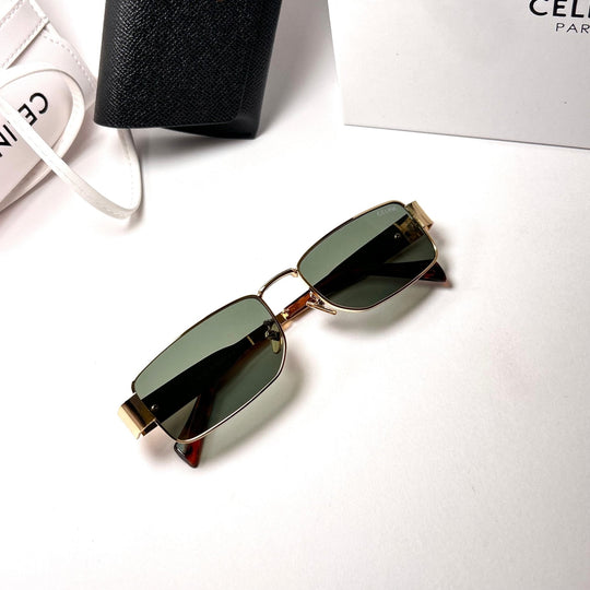 Celine Triomphe 01 Rectangular – Oily Green