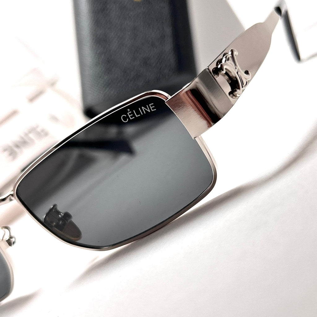 Celine Triomphe 01 Rectangular – Silver & Black