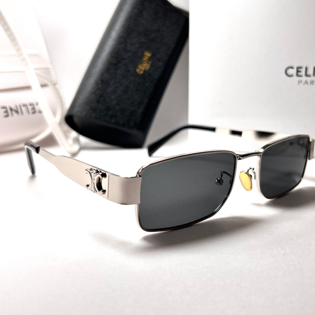 Celine Triomphe 01 Rectangular – Silver & Black