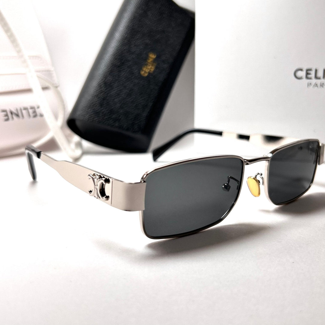 Celine Triomphe 01 Rectangular – Silver & Black