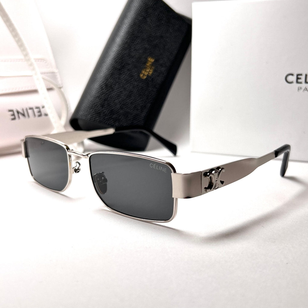 Celine Triomphe 01 Rectangular – Silver & Black