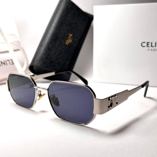 Celine Triumph Rectangle – Silver & Black Lens
