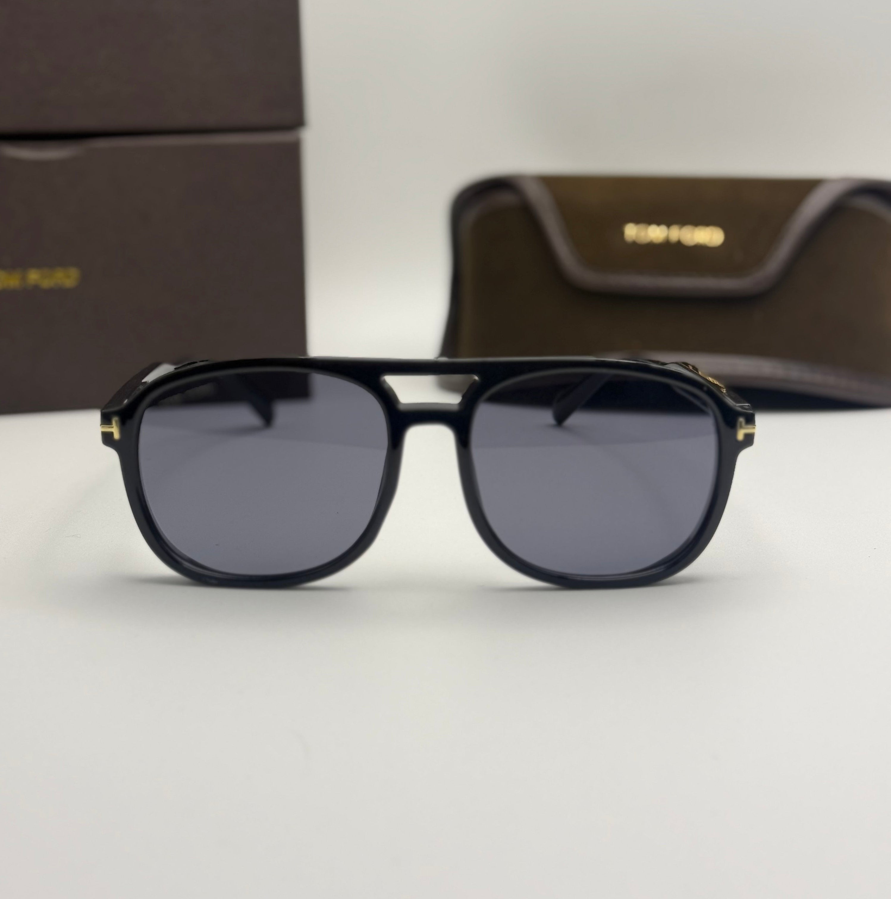 Tom Ford Aviator Sunglasses – Black Frame / Dark Grey Lenses