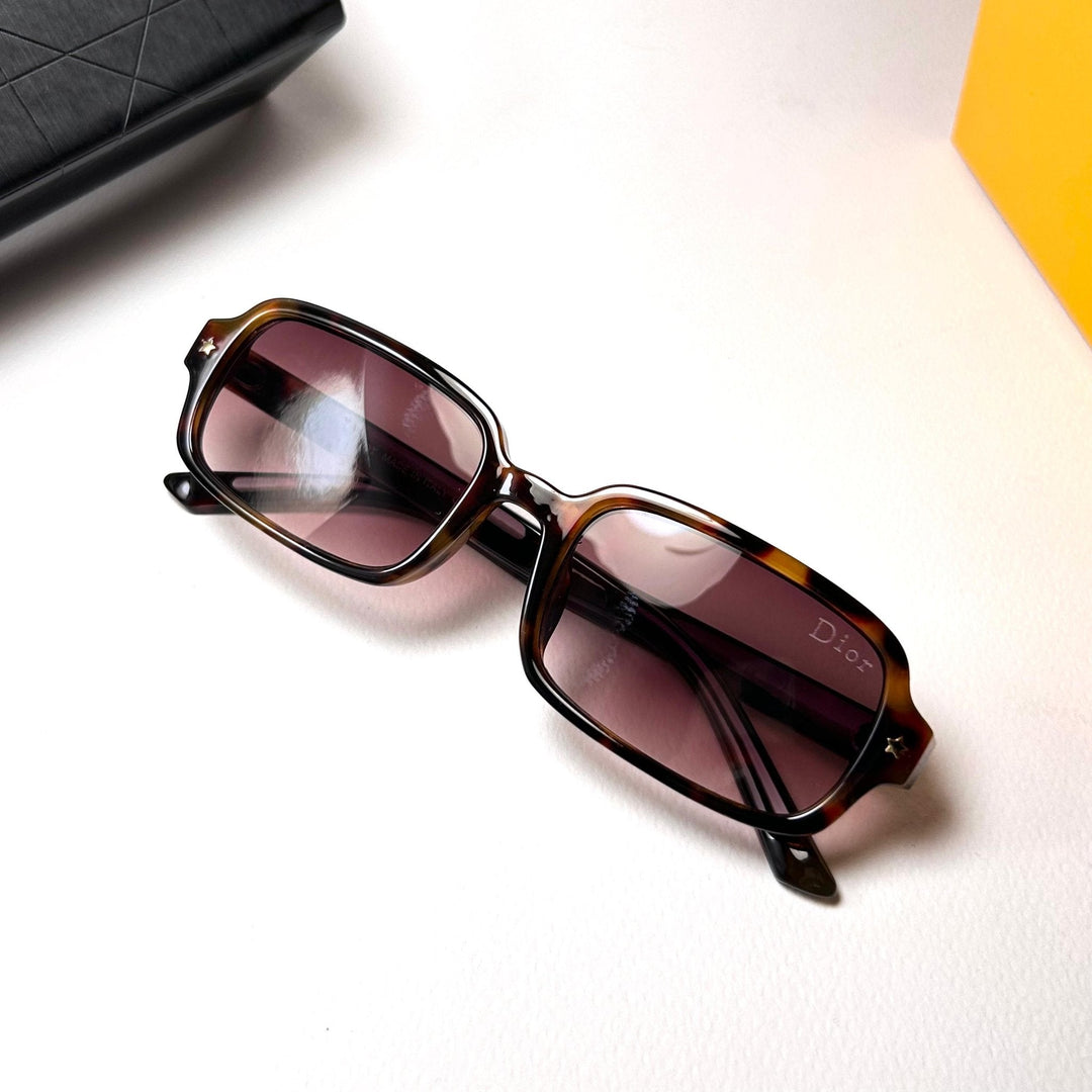 Dior Pacific Rectangular S3F - Brown Tortoiseshell