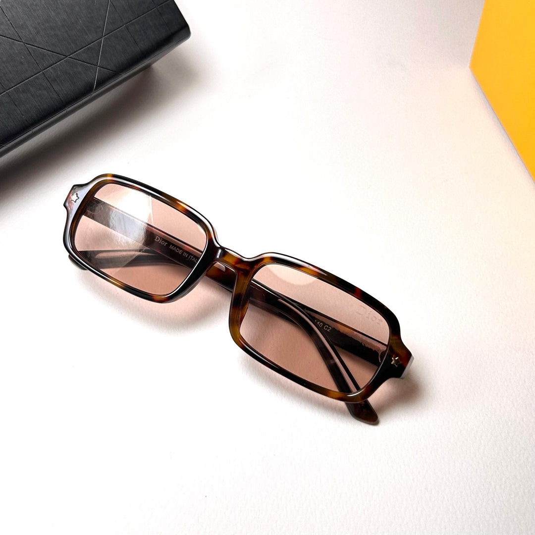 Dior Pacific Rectangular S3F – Peach Tortoiseshell