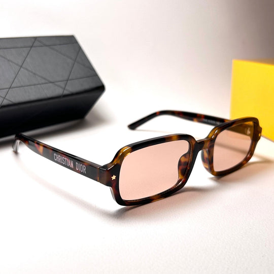 Dior Pacific Rectangular S3F – Peach Tortoiseshell